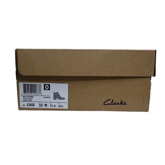 Clarks Womens 10 Mila Charm Suede Bootie in Taupe Gray Suede NEW - Picture 11 of 11